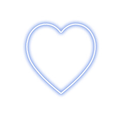 Glowing blue heart outline on a black background