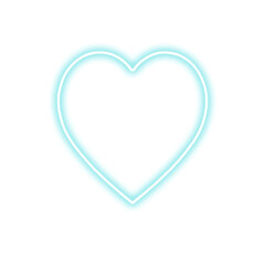 Glowing cyan neon heart outline on a black background