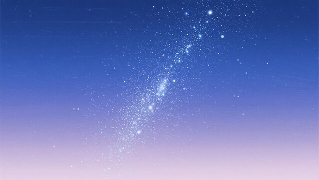 Starry night sky with a glowing trail of stars against a gradient blue and purple background
