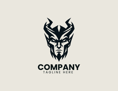 Aggressive devil black vector logo