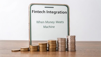 Innovative Fintech Integration Concept Showcasing Technology and Currency Interaction in Modern Finance Environment