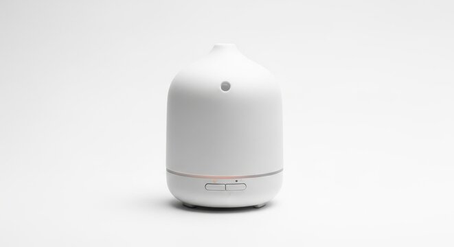 White Essential Oil Diffuser on a Clean White Background. - Powered by Adobe