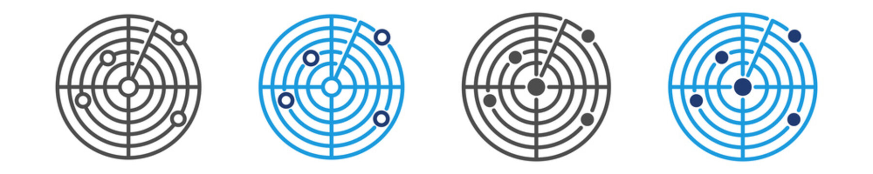 radar icon set multiple style
