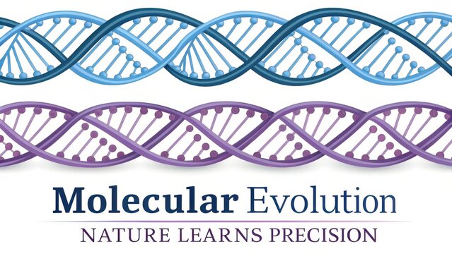 Molecular Evolution Graphic Illustrating DNA Strands with Text Emphasizing Nature's Precision in Biological Processes