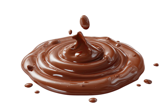 Smooth chocolate splash isolated on a black background