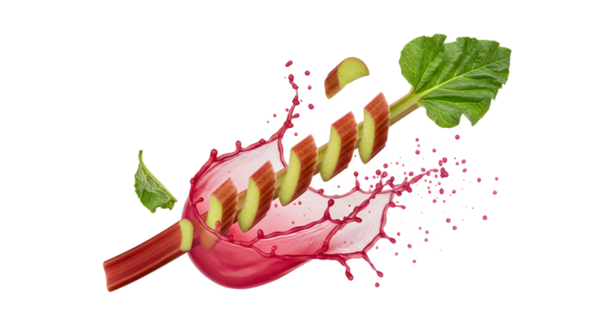 Vibrant Rhubarb Slices in a Splash of Color for Fresh Ingredient