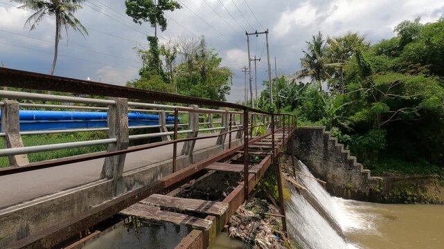 Rural Antique Bridge on Merapi Slopes