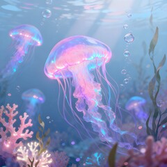 Pastel Glow Underwater World