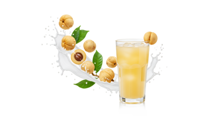 Refreshing beverage with fresh loquats and splash of milk