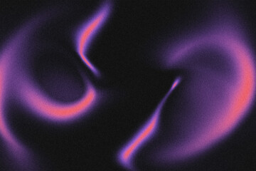 Abstract Purple Light Swirls on Black Grainy Background - Modern Style
