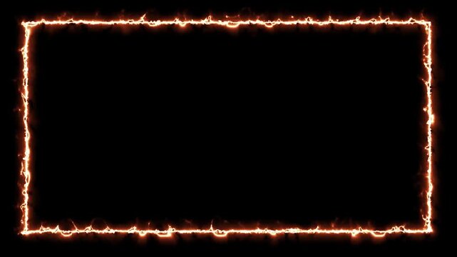 4K Loopable Yellow Energy Electric Overlay Glowing Flame Border Animation with Seamless Loop for Video Editing, VFX, Motion Graphics, Cinematic Effects, Abstract Backgrounds, and Creative Visual