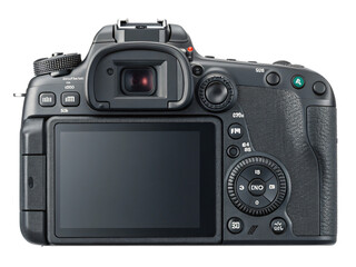 Digital Camera's Control Panel: A close-up, showcasing the meticulous design of a digital camera, highlighting its user interface and sophisticated functionality.