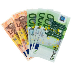 Fan of Euro Banknotes on Black Background (50) graphic , money, currency, cash, paper, bank, business,
