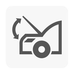 Vector icon of open front hood, designed for automotive dashboards, user interfaces, indicator lights, manuals and vehicle status systems. Ideal for car UI UX, service guides, and auto design visuals