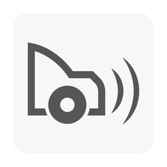 Vector icon of vehicle radar sensor, representing advanced driver assistance technology. Ideal for dashboard indicators, automotive UI UX design, manuals and modern vehicle safety system visuals.