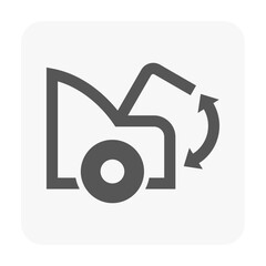 Vector icon of open sedan trunk, designed for automotive dashboards, user interfaces, indicator lights, manuals and vehicle status systems. Ideal for car UI UX, service guides, and auto design visuals