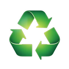 Obraz premium Green 3D recycling symbol with glossy finish on black background , recycling, symbol, green, 3d, glossy, shiny,