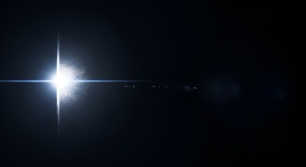 Dramatic light flare overlay on black backdrop offers a cinematic effect