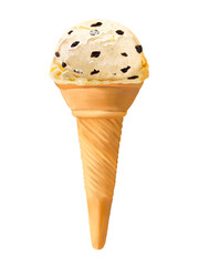 チョコチップアイス（バニラ）コーン付き