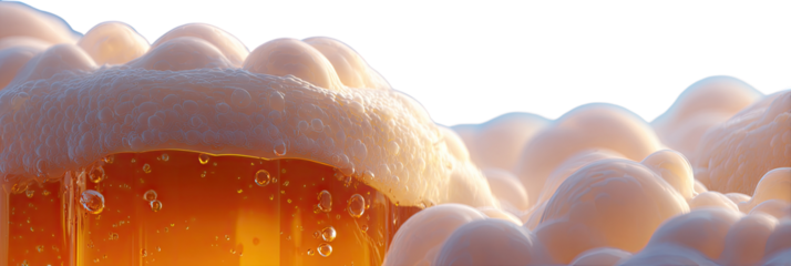 Foamy beer in a glass