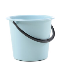 Plastic bucket on white background