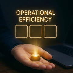 Hand holding glowing object for Operational Efficiency