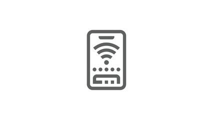 Print Mobile Phone Wifi Connection and Digital Payment Service Icon Vector illustration