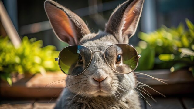 Heres the expanded metadata for the input concept  Hoppy Easter vibes with a cool bunny in shades