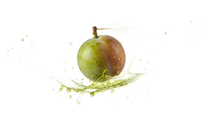 Fresh Plum with Juice Splash A Vibrant Image of Fruit, Refreshment and Nature's Delight