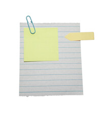 Blank Notebook Paper with Paperclip