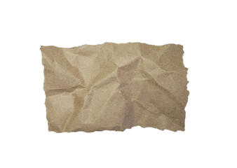 Obraz premium Brown Kraft Paper Crumpled Texture with Torn Edges ​Vintage or Recycled Brown Paper Scrap on transparent Background