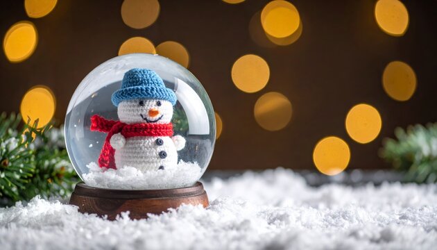 Crochet Snowman in Snow Globe