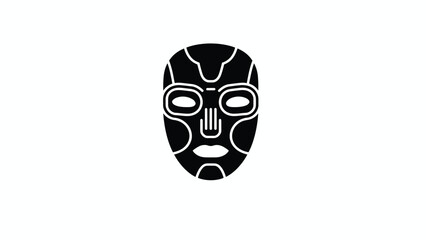 Print Black Futuristic Cyber Mask Anonymous Identity Icon Vector illustration