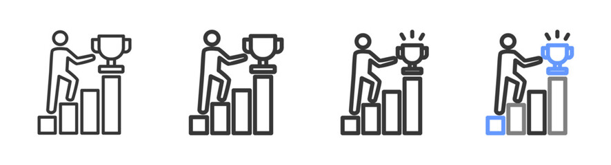 The Ultimate goal Styles with Variations Line of icon set vector illustration