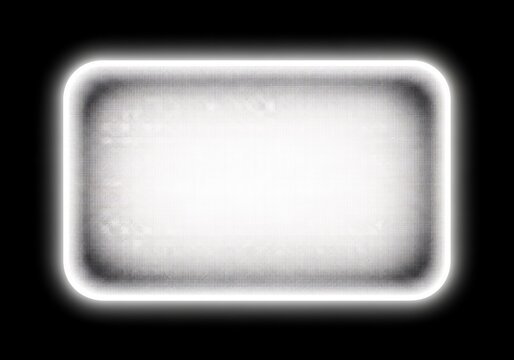 Glowing neon border around a textured rectangular frame on a dark background