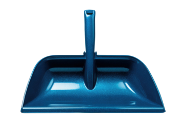 Blue plastic dustpan, centered