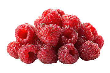 Cluster of vibrant red raspberries