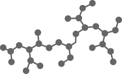 Print Grayscale Abstract Network Diagram, Connected Nodes Structure Vector illustration