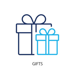 Gifts thin line icons. Original vector illustration.