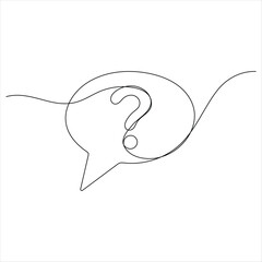 Question mark continuous one line drawing vector illustration