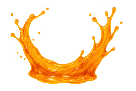 Refreshing orange juice splashing and dropping liquid, concept of fresh fruit drink, pouring vibrant yellow liquid creating movement