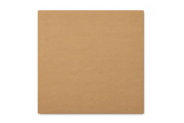Kraft paper sheet with blank copy space, brown carton cardboard overlay, empty rectangle texture, transparent background