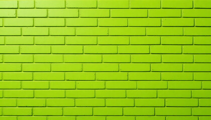 Vibrant lime green brick wall texture background