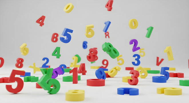 Colorful Numbers A Vibrant Collection of Numerical Figures in Playful Arrangement and Educational Potential - Powered by Adobe