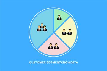 Audience segmentation, a flat color vector element, forms the basis of a marketing strategy. The segments are divided, and a full-sized decoration is Captions are provided by our contributors.