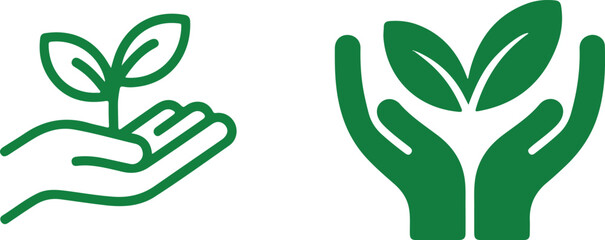 Growth hand care environment icons © Emongrapic