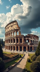 Fototapeta premium Majestic Colosseum Under Dramatic Sky in Rome, Italy