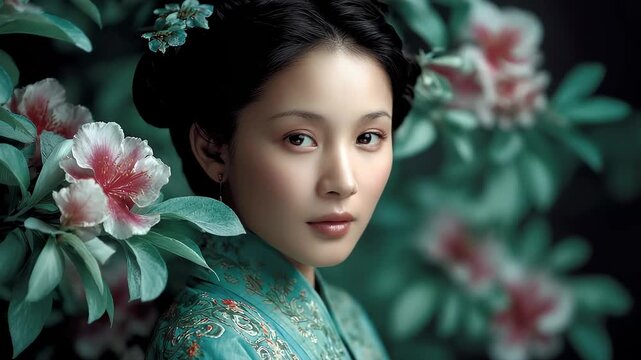 Tang Dynasty Lady's Fresh and Elegant Makeup Shows the Beauty of Oriental Classics