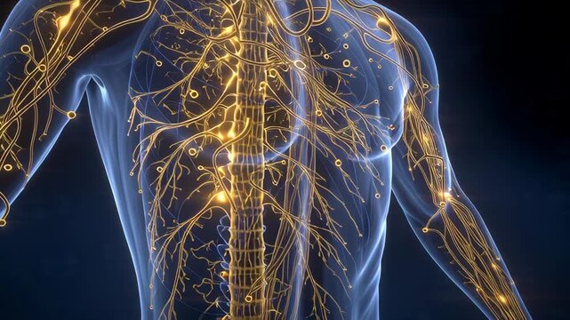 Human Nervous System Neural Network Activity Digital Background