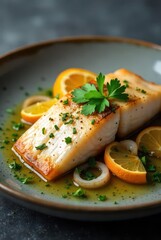 Pan-Seared Fish Fillet with Citrus and Herb Sauce, a Delicious and Elegant Meal